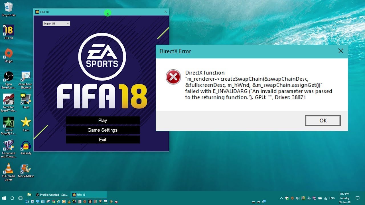 Fifa 18 windows 10 black screen